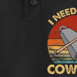 I Need More Cowbell Funny Drummer Lover Humorous Dry Zone Grid Performance Polo