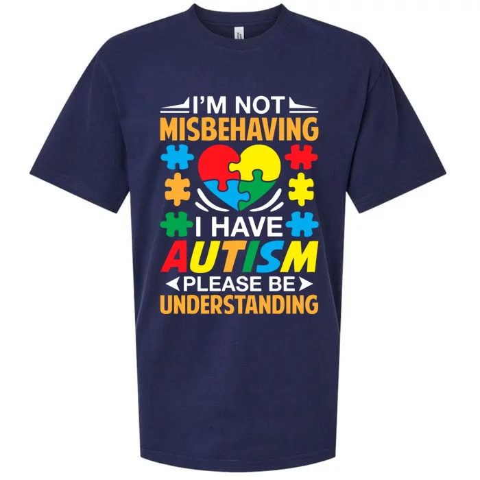 IM Not Misbehaving I Have Autism Autistic Gift Sueded Cloud Jersey T-Shirt