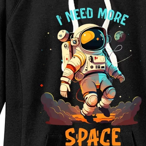 I Need More Space Sarcastic Astronaut Lover Women's Fleece Hoodie