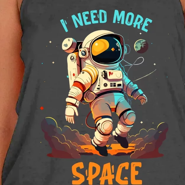 I Need More Space Sarcastic Astronaut Lover Women's Knotted Racerback Tank