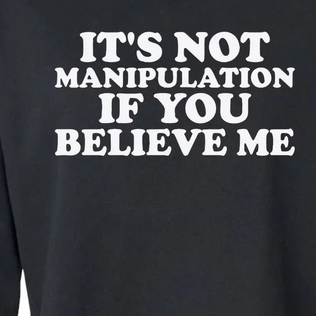 Its Not Manipulation If You Believe Me Cropped Pullover Crew