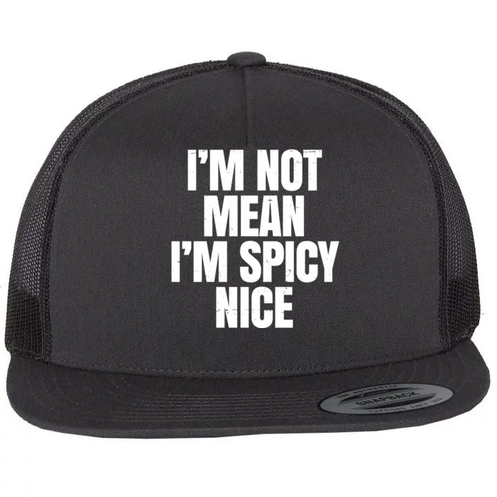 Im Not Mean Im Spicy Nice Funny Flat Bill Trucker Hat