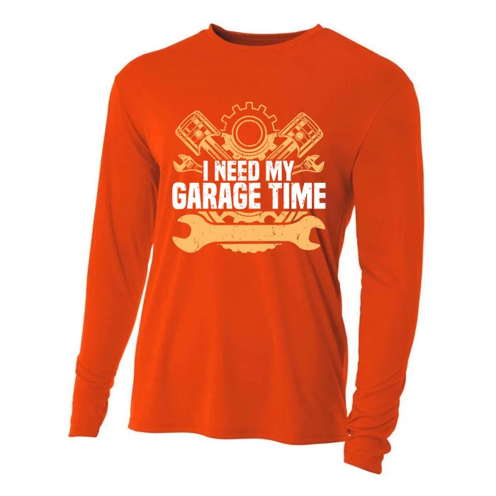 I Need My Garage Time Engine Quote Motor Car Mechanic Meaningful Gift Cooling Performance Long Sleeve Crew