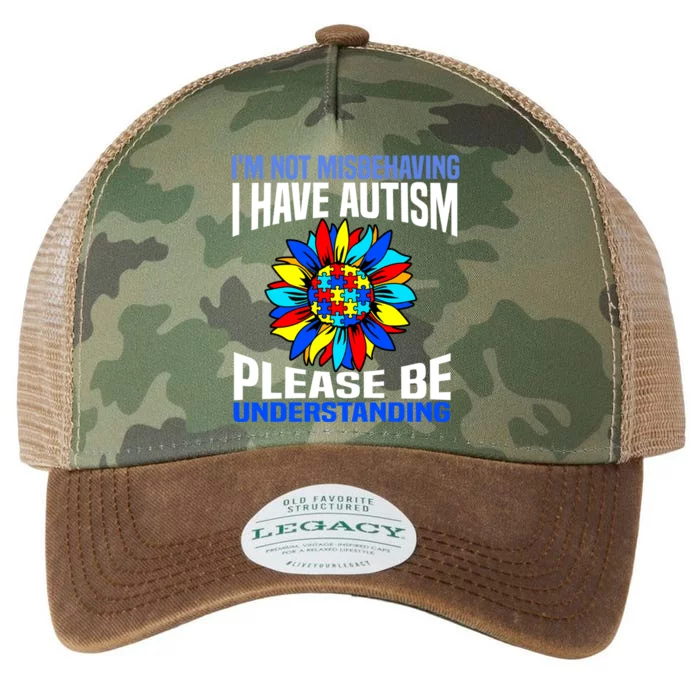 IM Not Misbehaving I Have Autism Awareness Autistic Gift Legacy Tie Dye Trucker Hat