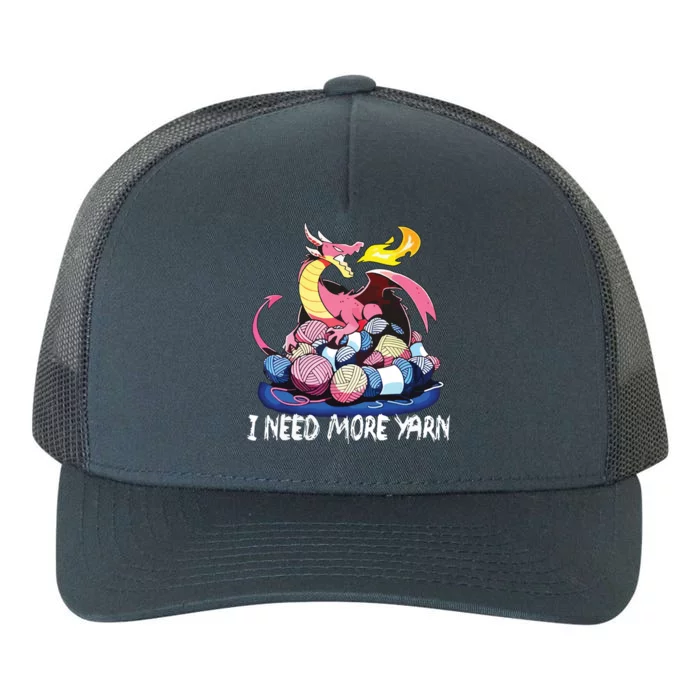 I Need More Yarn Funny Dragon Knitting Quilting Yupoong Adult 5-Panel Trucker Hat