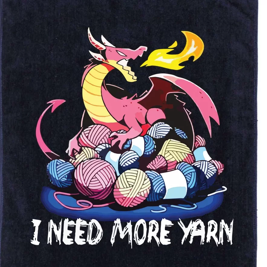 I Need More Yarn Funny Dragon Knitting Quilting Platinum Collection Golf Towel