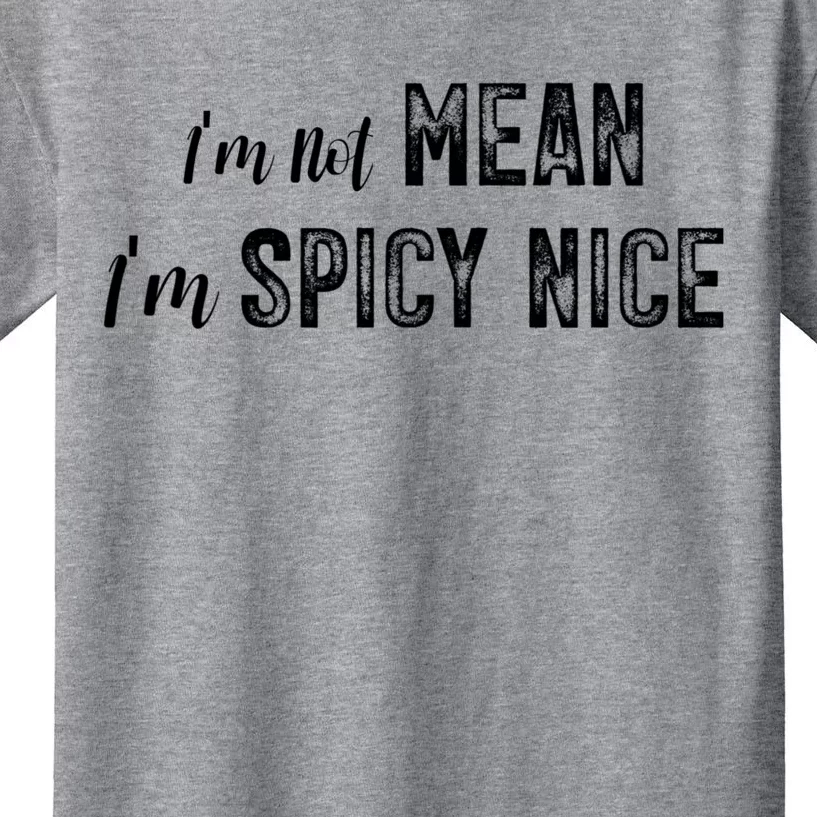 IM Not Mean IM Spicy Nice Funny Adult Humor Saying Kids T-Shirt