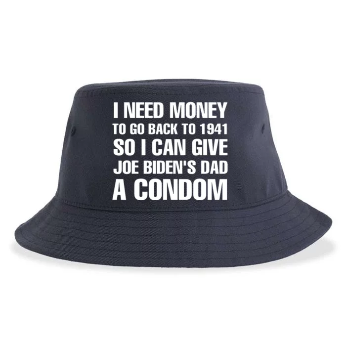 I Need Money To Go Back To 1941 Funny Anti Joe Biden Sustainable Bucket Hat