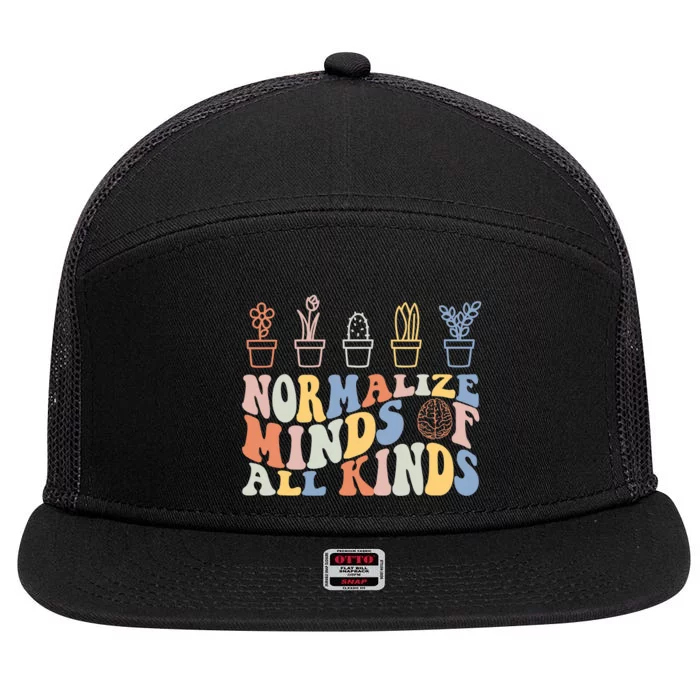 Inclusion Normalize Minds Of All Kinds Autism Awareness 7 Panel Mesh Trucker Snapback Hat