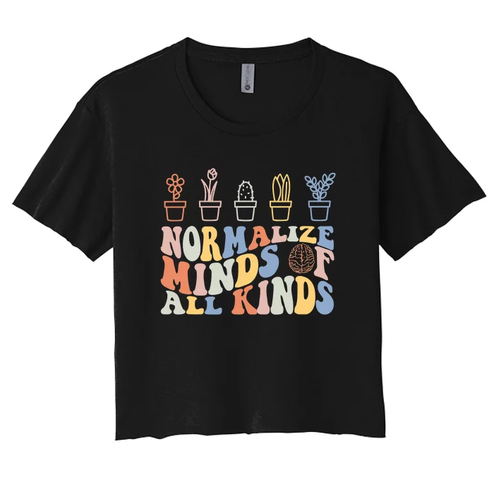 Inclusion Normalize Minds Of All Kinds Autism Awareness Women's Crop Top Tee