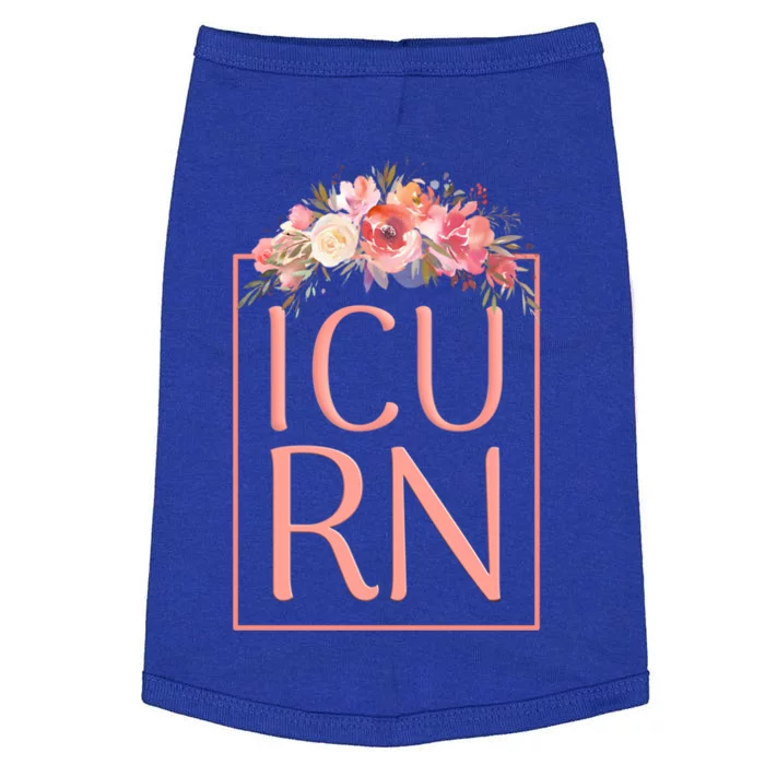 Icu Nurse Nursing Flower Design Gift Doggie Tank