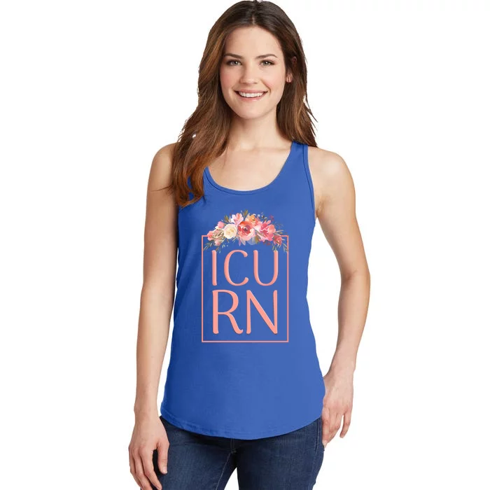 Icu Nurse Nursing Flower Design Gift Ladies Essential Tank