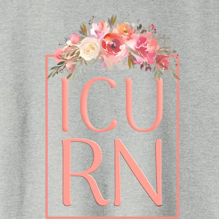 Icu Nurse Nursing Flower Design Gift Women's Crop Top Tee