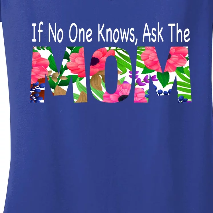 If No One Knows Ask The Mom Mother Gift Women's V-Neck T-Shirt