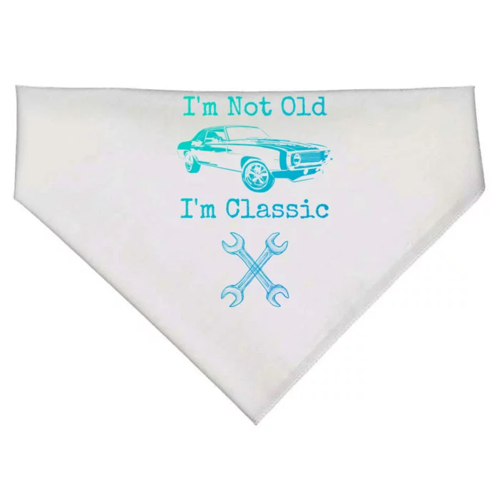 Im Not Old Im Classic Cool Car Graphic Retired Dad Grandpa Cool Gift USA-Made Doggie Bandana