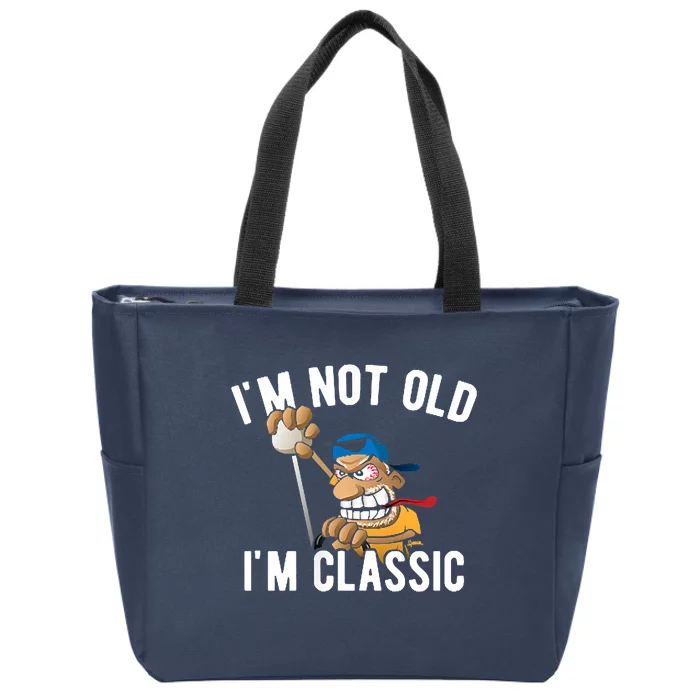 Im Not Old Im Classic Hotrod Muscle Car Cartoon Design Zip Tote Bag