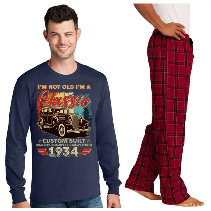 90th Birthday Im Not Old Im A Classic 1934 Custom Built Long Sleeve Pajama Set