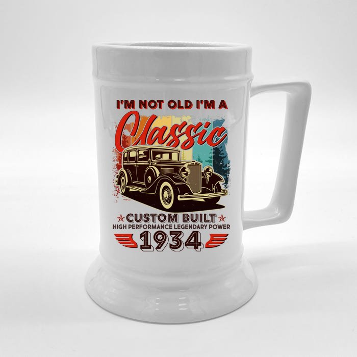 90th Birthday Im Not Old Im A Classic 1934 Custom Built Front & Back Beer Stein