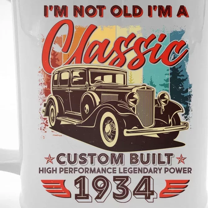 90th Birthday Im Not Old Im A Classic 1934 Custom Built Front & Back Beer Stein