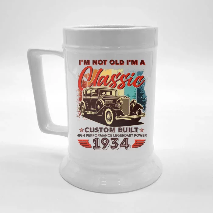 90th Birthday Im Not Old Im A Classic 1934 Custom Built Front & Back Beer Stein