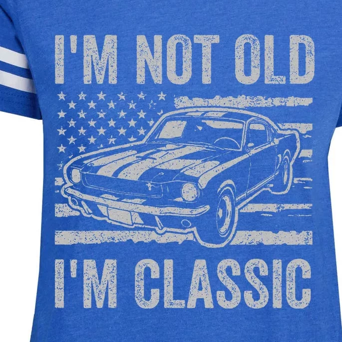 I'm Not Old I'm Classic Car Birthday Dad Grandpa Enza Ladies Jersey Football T-Shirt