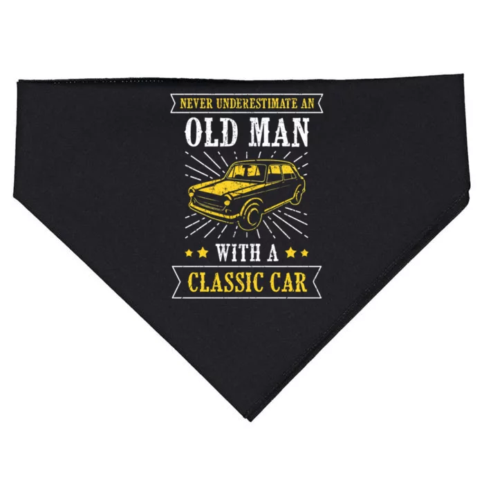 Im Not Old Never Underestimate An Old Classic Car Fan Cool Gift USA-Made Doggie Bandana