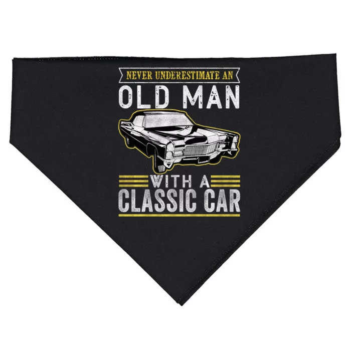 Im Not Old Never Underestimate An Old Classic Car Fan Cool Gift USA-Made Doggie Bandana