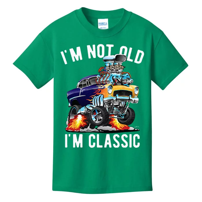 Im Not Old Im Classic Funny Hotrod Classic Car Cartoon Kids T-Shirt