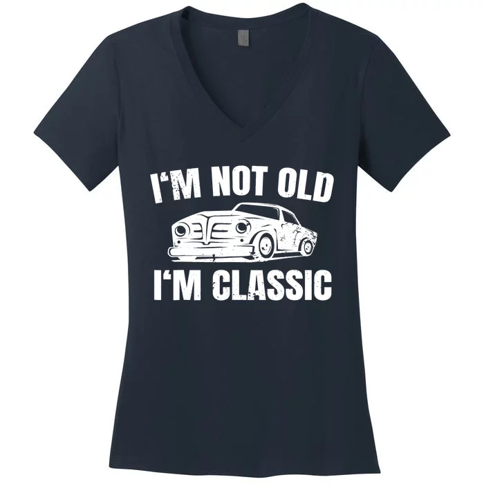 I'm Not Old I'm Classic Funny Cassette Tapes Women's V-Neck T-Shirt