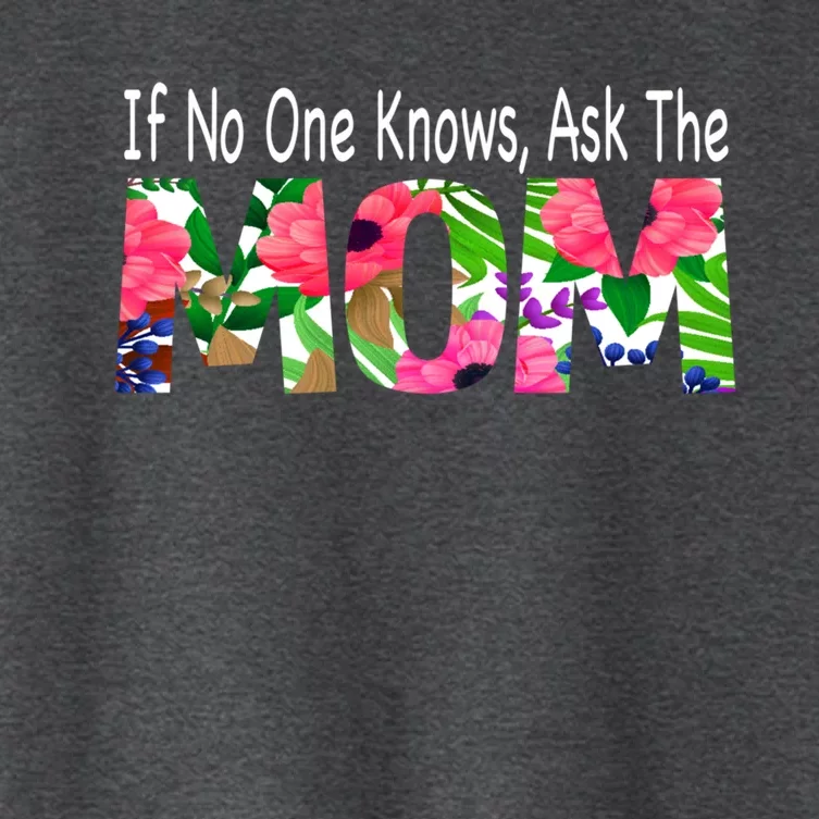 If No One Knows Ask The Mom Mother Great Gift Women's Crop Top Tee