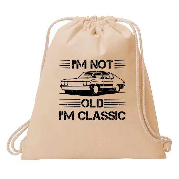 Im Not Old Im Classic Funny Car Graphic Drawstring Bag