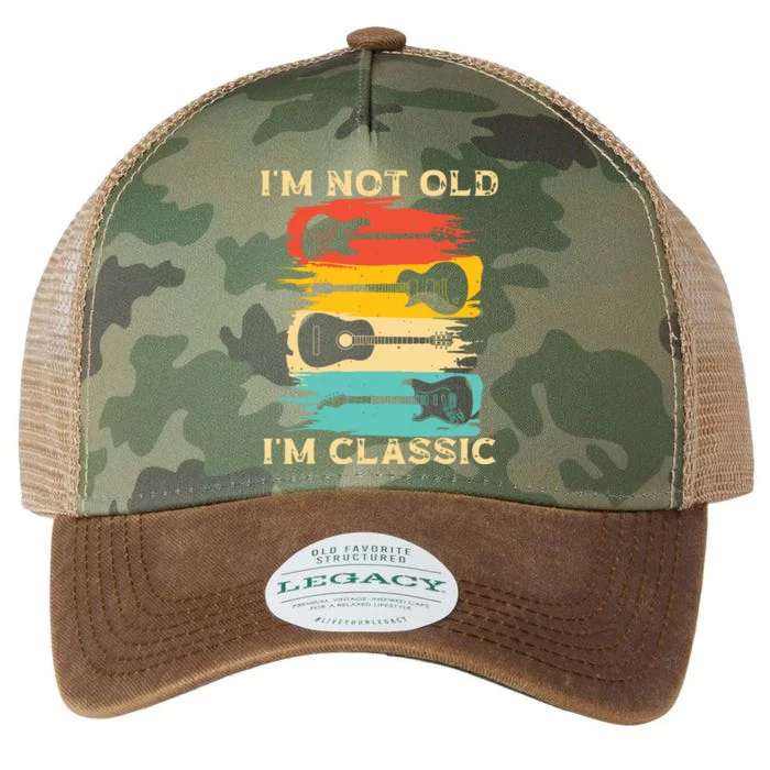 Im Not Old Im Classic Retro Vintage Pickup Guitar Legacy Tie Dye Trucker Hat