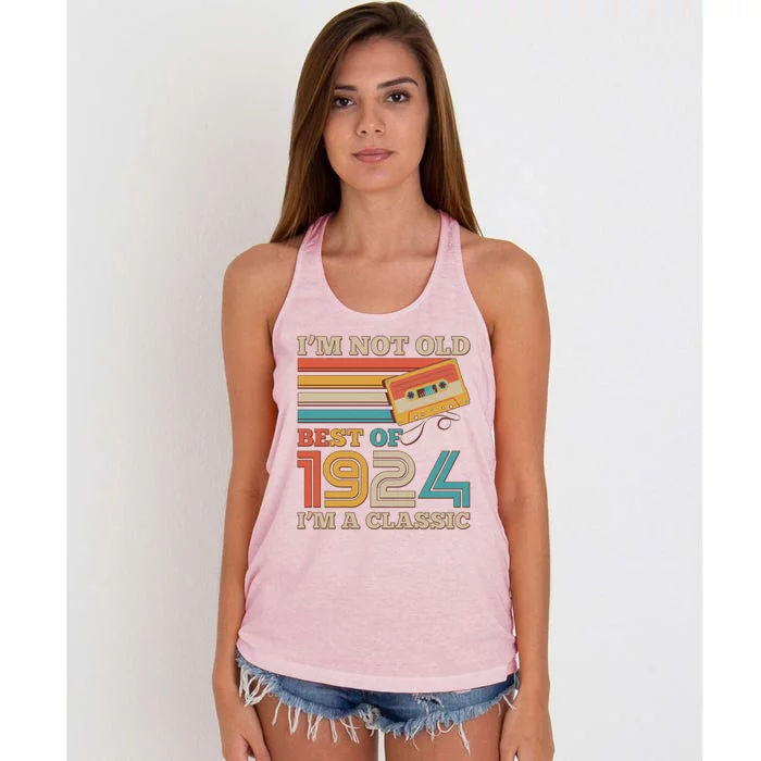 IM Not Old Best Of 1924 IM A Classic 100th Birthday Women's Knotted Racerback Tank