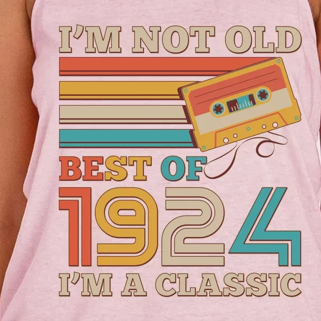 IM Not Old Best Of 1924 IM A Classic 100th Birthday Women's Knotted Racerback Tank