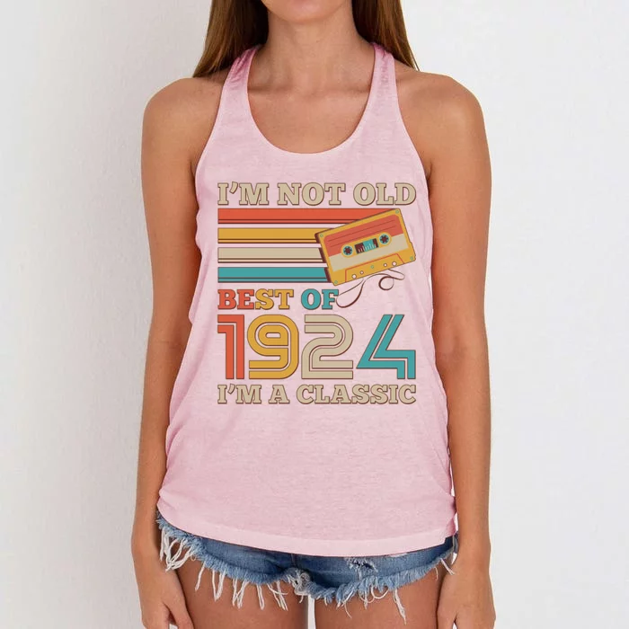 IM Not Old Best Of 1924 IM A Classic 100th Birthday Women's Knotted Racerback Tank