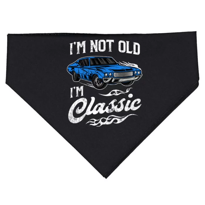 IM Not Old IM Classic Vintage Muscle Car Lover Gift USA-Made Doggie Bandana