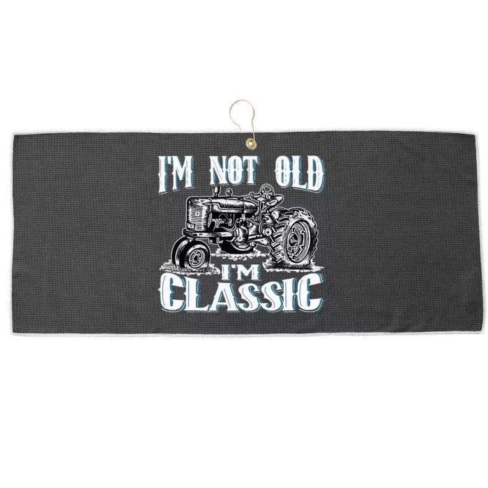 I'm Not Old I'm Classic Funny Tractor Farm Large Microfiber Waffle Golf Towel