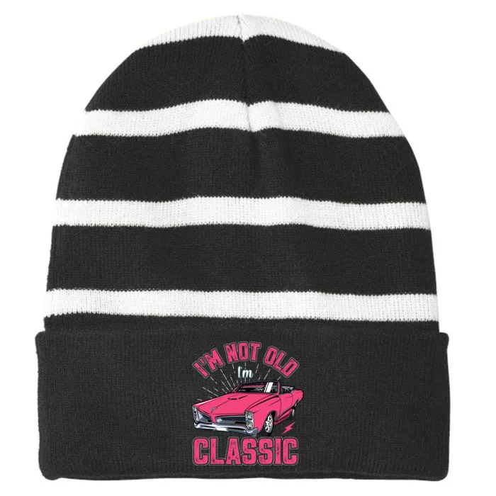 IM Not Old IM Classic Funny Old Man Striped Beanie with Solid Band