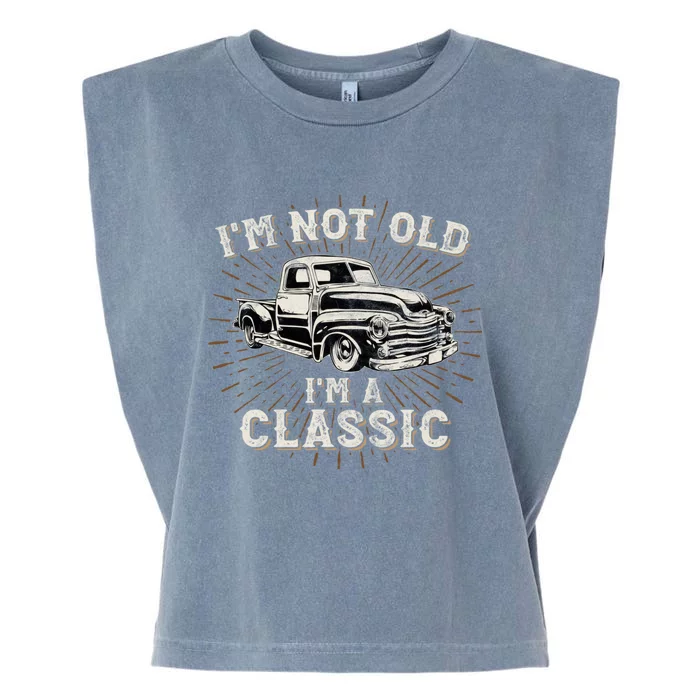 IM Not Old IM Classic Retro Truck Distressed Design Garment-Dyed Women's Muscle Tee