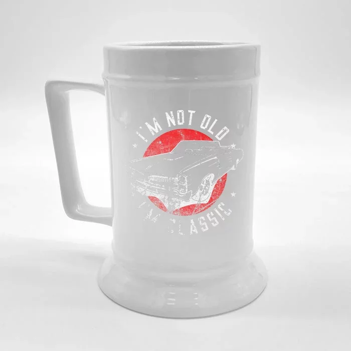 I'm Not Old I'm Classic Funny Retro Cool Car Graphic Front & Back Beer Stein