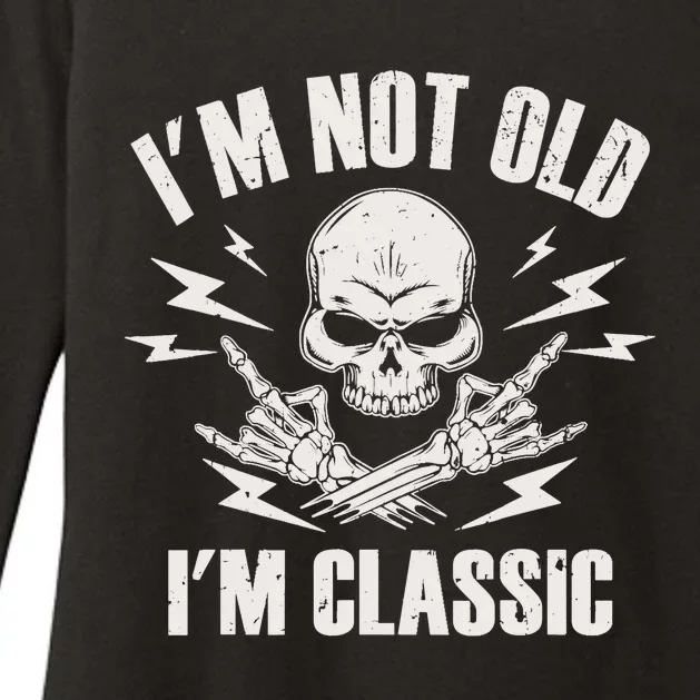 I'm Not Old I'm Classic Funny Rock On Skull for & Wo Womens CVC Long Sleeve Shirt