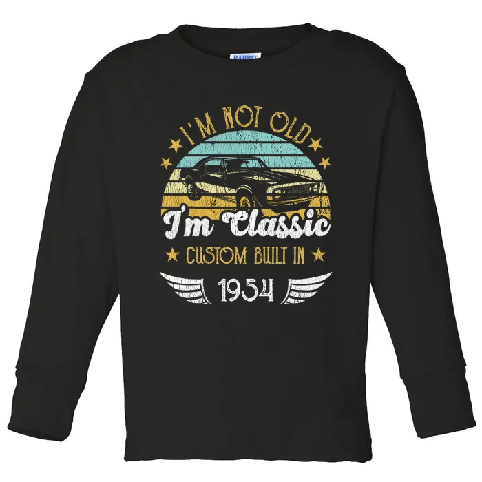 IM Not Old IM Classic Car Vintage 1954 Birthday Toddler Long Sleeve Shirt