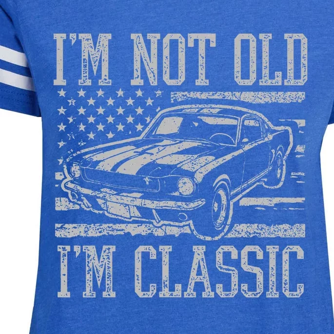 I'm Not Old I'm Classic Car Birthday Dad Grandpa Enza Ladies Jersey Football T-Shirt