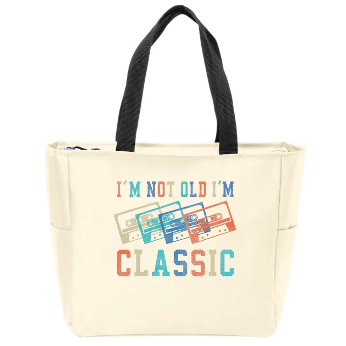 I'm Not Old Im Classic Grandpa Dad Birthday Gifts Rock Music Zip Tote Bag