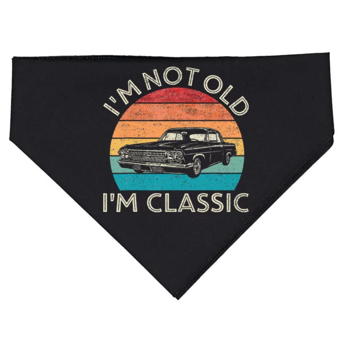 Im Not Old Im Classic Car Birthday Men S Dad Fathers USA-Made Doggie Bandana