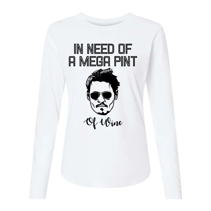 In Need Of A Mega Pint Of Wine Funny Womens Cotton Relaxed Long Sleeve T-Shirt