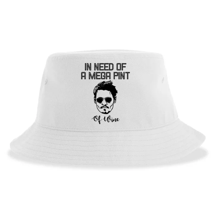 In Need Of A Mega Pint Of Wine Funny Sustainable Bucket Hat