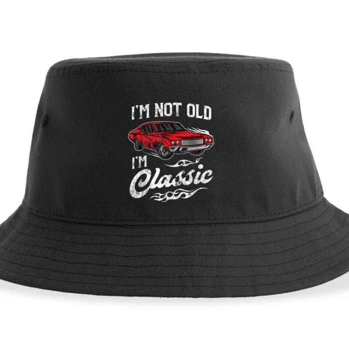 I'm Not Old I'm Classic Vintage Muscle Car Lover Gift Sustainable Bucket Hat