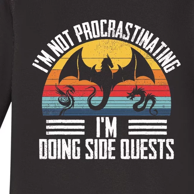 IM Not Procrastinating IM Doing Side Quests Rpg Dice Game Baby Long Sleeve Bodysuit