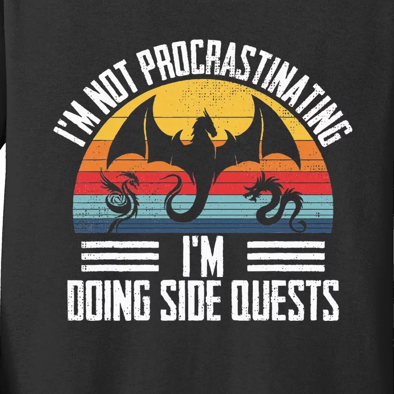 IM Not Procrastinating IM Doing Side Quests Rpg Dice Game Kids Long Sleeve Shirt